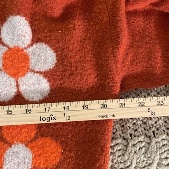 Coco‎ & Jamieson Cropped Sweater Women’s Sz M 2 tone orange with flower design - Picture 12 of 15
